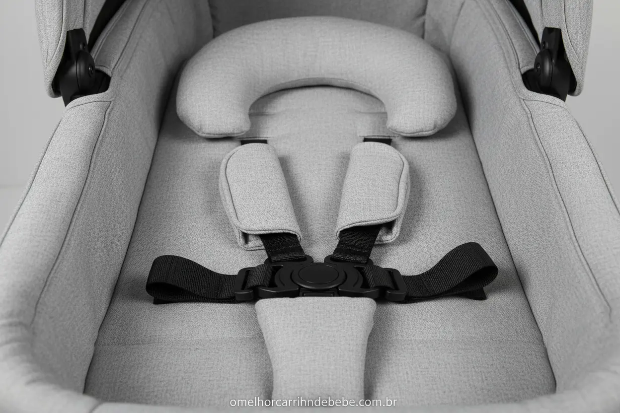Interior de carrinho de bebê com cinto de segurança 5 pontos