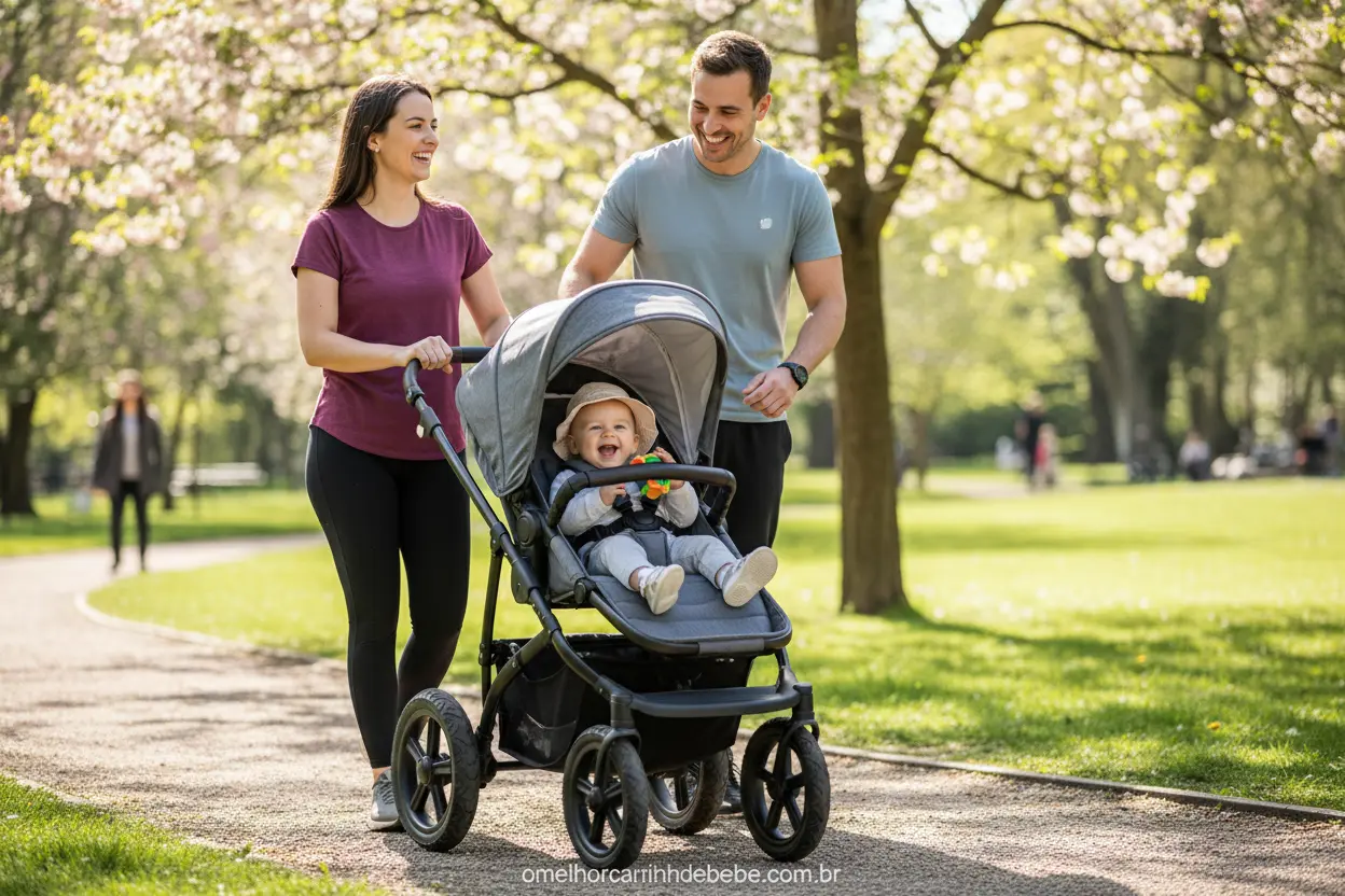 Carrinho de Bebê Caro para Famílias Ativas Família com carrinho de bebê vale a pena investir caro em mobilidade.