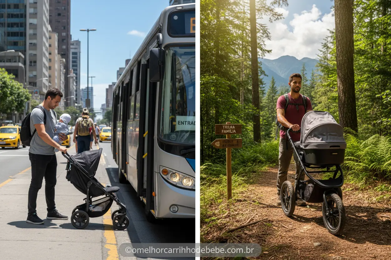 Estilo de vida urbano vs. rural para escolher o carrinho de bebê grande ou pequeno