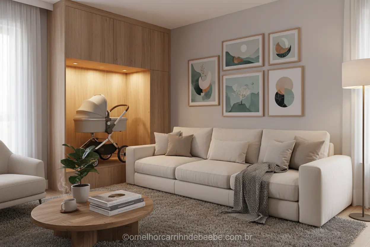 Otimizando o Layout da Casa com Carrinho Carrinho de bebê ocupa muito espaço em casa? Veja como otimizar o layout.