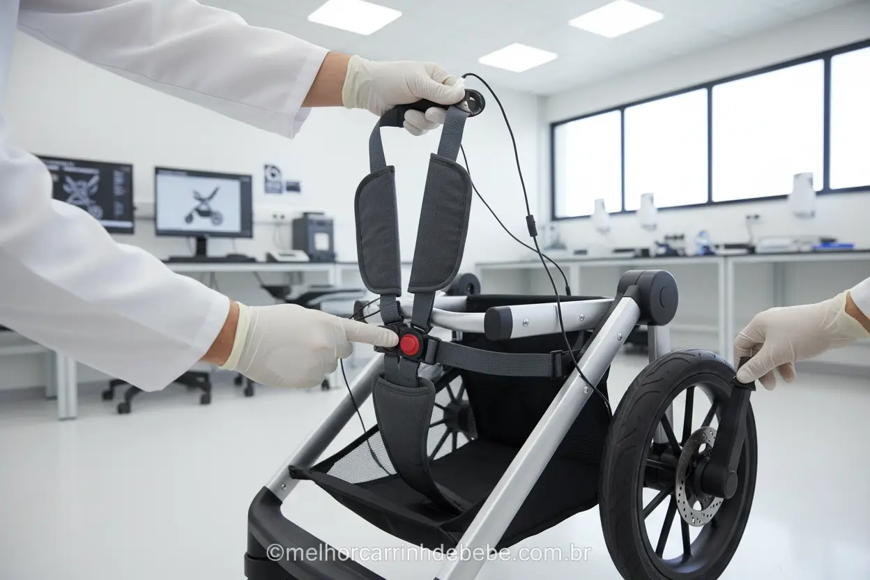 Inspeção de segurança em carrinho de bebê