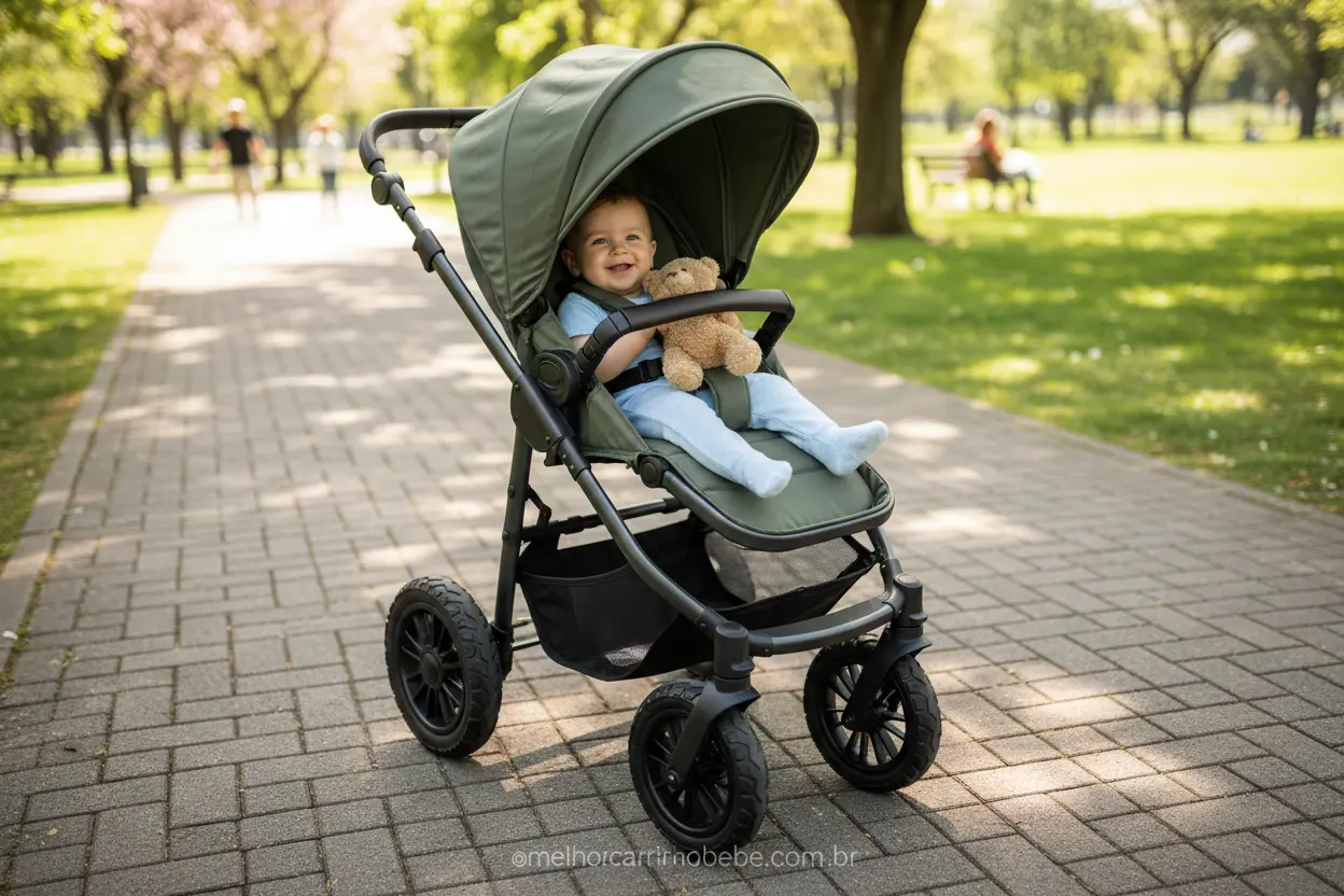 Carrinho de bebê resistente para uso diário em parque